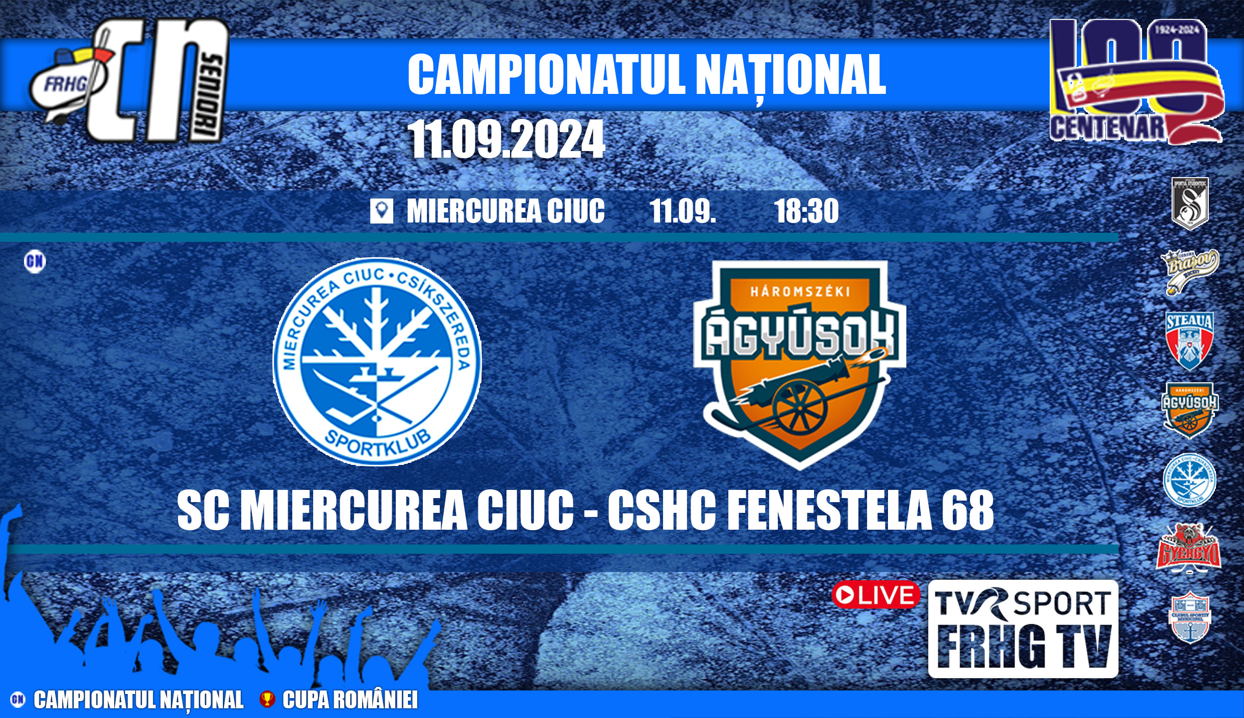 SC Miercurea Ciuc vs CSHC Fenestela 68 11 SEP 2024 - VOD